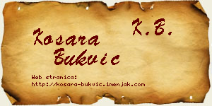 Kosara Bukvić vizit kartica